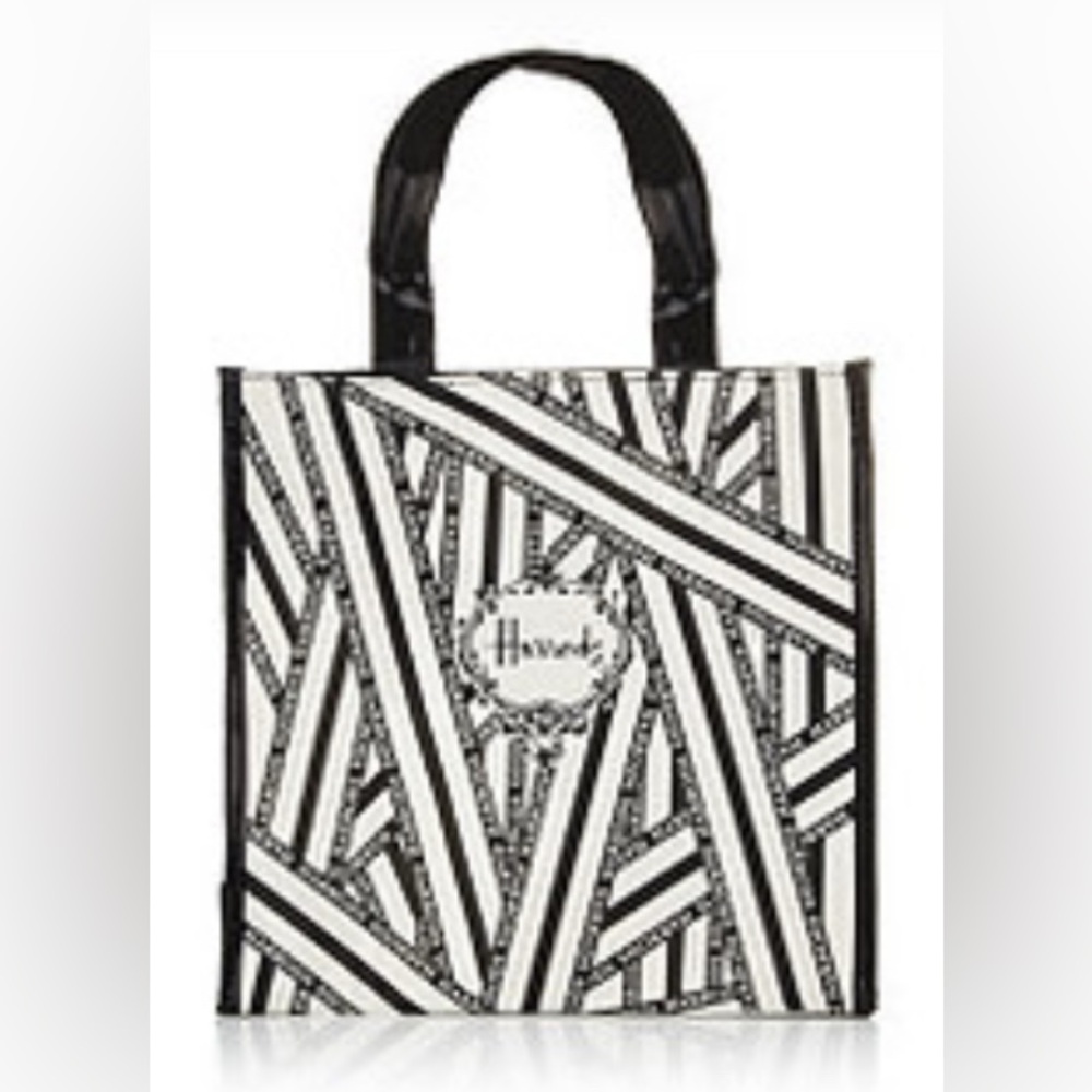 Harrods Monochrome Striped Tote
